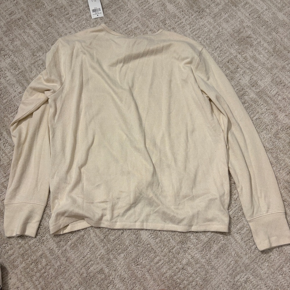 Abercrombie girls long sleeve twist front cream tee top brand NEW - Picture 4 of 4